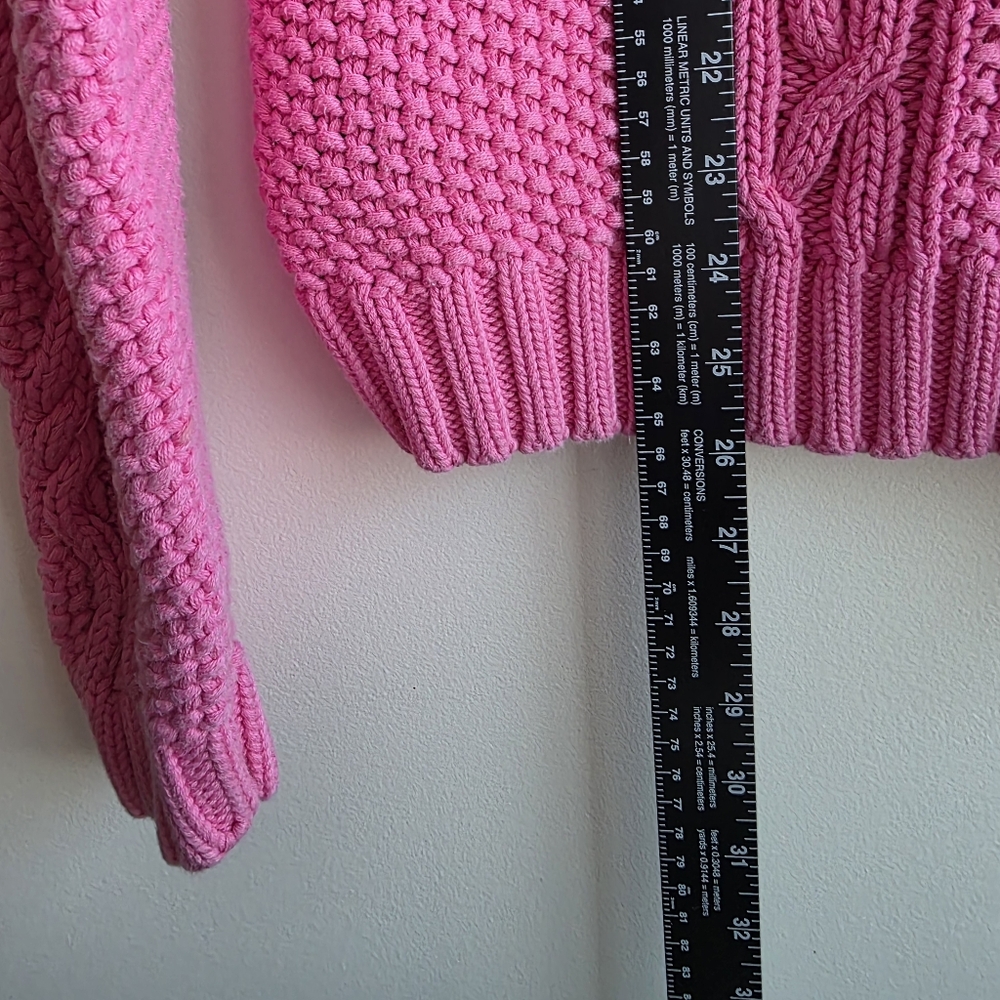 Lauren By Ralph Lauren Pink Cable Knit Turtleneck Sweater Size X Large Cotton - Picture 4 of 5